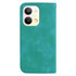 For OPPO Reno9 Pro 7-shaped Embossed Leather Phone Case(Green)