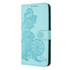 For OPPO Reno8 Datura Flower Embossed Flip Leather Phone Case(Light blue)