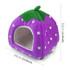 Strawberry Shaped Foldable Short Plush Pet House Nest, Size: M(Purple)