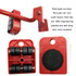 Heavy Furniture Home Trolley Lift And Move Slides Kit 4 Rollers & Furniture Lifter Mover Transport Set(Red)