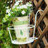 2 PCS Iron Metal Railing Potted Plant Shelves Hanging Flowerpot Rack (White)