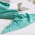 Mermaid Tail Blanket For Adult Super Soft Sleeping Knitted Blankets, Size:90 X50cm(Mint Green)