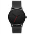 Men Simple Matte Leather Belt Quartz Watch(Black)