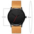 Men Simple Matte Leather Belt Quartz Watch(Black)