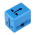 World-Wide Universal Travel Concealable Plugs Adapter with & Built-in Dual USB Ports Charger for US, UK, AU, EU(Blue)