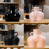 XQY-01 Home Ceramic Vase Decoration Crafts Ornaments Simulation Body Art Dried Flower Vase,Size: Small (Matte Black)