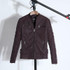 Men Casual Leather Jacket Coat (Color:Coffee Size:XXL)