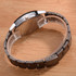 2 PCS Brown Glass Gear Tungsten Steel Strap Watch for Men / Women(Men Black)