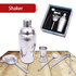 5 in 1 Classic Stainless Steel Shaker Set, Capacity: 550ml (Shaker + Jigger + Strainer + Ice Clip + Stirrer Pipe)(Silver)