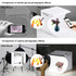 PULUZ 20cm Folding Portable 550LM Light Photo Lighting Studio Shooting Tent Box Kit with 6 Colors Backdrops (Black, White, Yellow, Red, Green, Blue), Unfold Size: 24cm x 23cm x 23cm