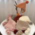 Hand-Woven Children Knitted Ear Protection Hat Autumn and Winter Thickened Baby Pineapple Grain Woolen Hat, Size: 48-53cm Head Circumference(Red Wine)