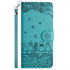 For Xiaomi Redmi Note 11 Global Cat Embossing Pattern Leather Phone Case with Lanyard(Blue)