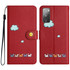 For Samsung Galaxy S20 FE Cartoon Cats Leather Phone Case(Red)