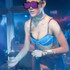 Night Club Bar Disco LED Light Emitting Glasses Festival Party USB Charging Shutter Dynamic Flash Glasses (Blue)