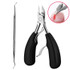 2 in 1 Nail Clipper for Paronychia Stainless Steel Olecranon Nail Nipper & Ingrown Nail Lifter(Black)