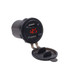 Car  Waterproof 12-24V 3.1A Dual USB Charger Adapter + Voltmeter(Red Light)