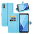 For Wiko Y51 Litchi Texture Horizontal Flip Protective Case with Holder & Card Slots & Wallet(Blue)