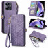 For Realme 10 Pro+ Geometric Zipper Wallet Side Buckle Leather Phone Case(Purple)