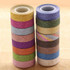 Flash Washi Sticky Paper Tape Label DIY Decorative Tape, Length: 10m(Coffee)