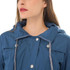 Casual  Women Waterproof Waist Hooded Long Coat, Size:XXL (Water Blue)