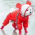 Pet Cartoon Pattern Waterproof All-inclusive Four-leg Raincoat, Size:L(Red Bear)