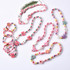 2 PCS/Set Lovely Cartoon Wood Jewelry Beads Necklace Baby Kids Princess Animals Necklace(Flower)