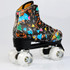 Adult Children Graffiti Roller Skates Shoes Double Row Four-Wheel Roller Skates Shoes, Size: 34(Flash Wheel Black)