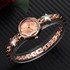 Lvpai P866 Diamond Five-Pointed Star Bracelet Watch Ladies Alloy Quartz Watches(Rose Gold Blue)