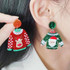 1pair Sweater Christmas Earrings Cute Elk Snowman  Earstuds, Color: Gift Box Red 