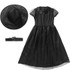 Black Gauze Little Witch Costume, Halloween Cosplay Witch Costume (Color:Black Size:S)