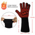 1pair High Temperature Resistant Silicone BBQ Gloves  Anti-Scalding Gloves(Scalpel Black)