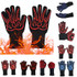 1pair High Temperature Resistant Silicone BBQ Gloves  Anti-Scalding Gloves(Middle Flame Black)