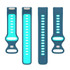 For Fitbit Charge 6 Two Color Silicone Watch Band(Blue Teal)