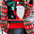 Santa Claus Embroidered Sweater Women Cute Pullover Short Sweater, Size: XL(Black)