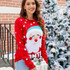 Women Santa Pullover Sweater Alphabet Embroidered Knit Sweater, Size: XXL(Red)