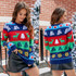 Women Fall And Winter Christmas Sweater Jacquard Elk Pullover Knitted Sweater, Size: S(Blue)