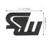 Car SW Pattern Aluminum Alloy Personalized Decorative Stickers, Size:5.5x3.5x0.4cm