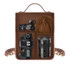 Cwatcun D81 Retro Camera Crossbody Bag Vintage PU Leather Waterproof Camera Handbag(Brown Pink)