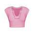 Women Sexy Sleeveless Racer Back Tank Ribbed V Neck Crop Tops, Size: XL(Pink)