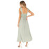 Women Elegant Slit Dress Commuting Sleeveless Knot Suspender Dress, Size: S(Light Green)