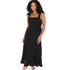 Women Elegant Slit Dress Commuting Sleeveless Knot Suspender Dress, Size: M(Black)