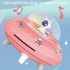 19.6 x 13.7 x 19.6cm UFO Flying Saucer Money Bank Toys Childrens Astronaut Intelligent Simulation Savings Jar(Pink Rabbit)