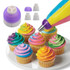 Nozzles Tips Cream Bag Tricolor Converter Cake Decorating Tools(Purple)