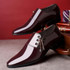 Pointed Business Dress Men Glossy Casual Leather Shoes, Size:47(Brown)