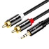 JINGHUA 1 In 2 3.5mm Audio Cable  3.5mm To 2RCA Double Lotus Computer Speaker Cell Phone Plug Cable, Length: 5m