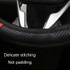39cm Carbon Fiber Elastic Leather Without Inner Ring Car Steering Wheel Cover, Color: Red
