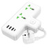 hoco AC11A Voyage 2-position Expansion Socket with USB-C+3USB Ports, Cable Length: 8.5cm, EU Plug(White)