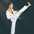 Taekwondo Clothing Child Adult Cotton Men And Women Taekwondo Training Uniforms, Size: 140(Alphabet Collar Long Sleeves)
