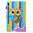 For Galaxy Tab S6 T860 Colored Drawing Horizontal Flip PU Leather Case with Holder & Card Slot & Sleep / Wake-up Function(Rainbow Owl)