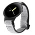 For Google Pixel Watch 2 / Pixel Watch Wave Braided Nylon Watch Band(White Black)